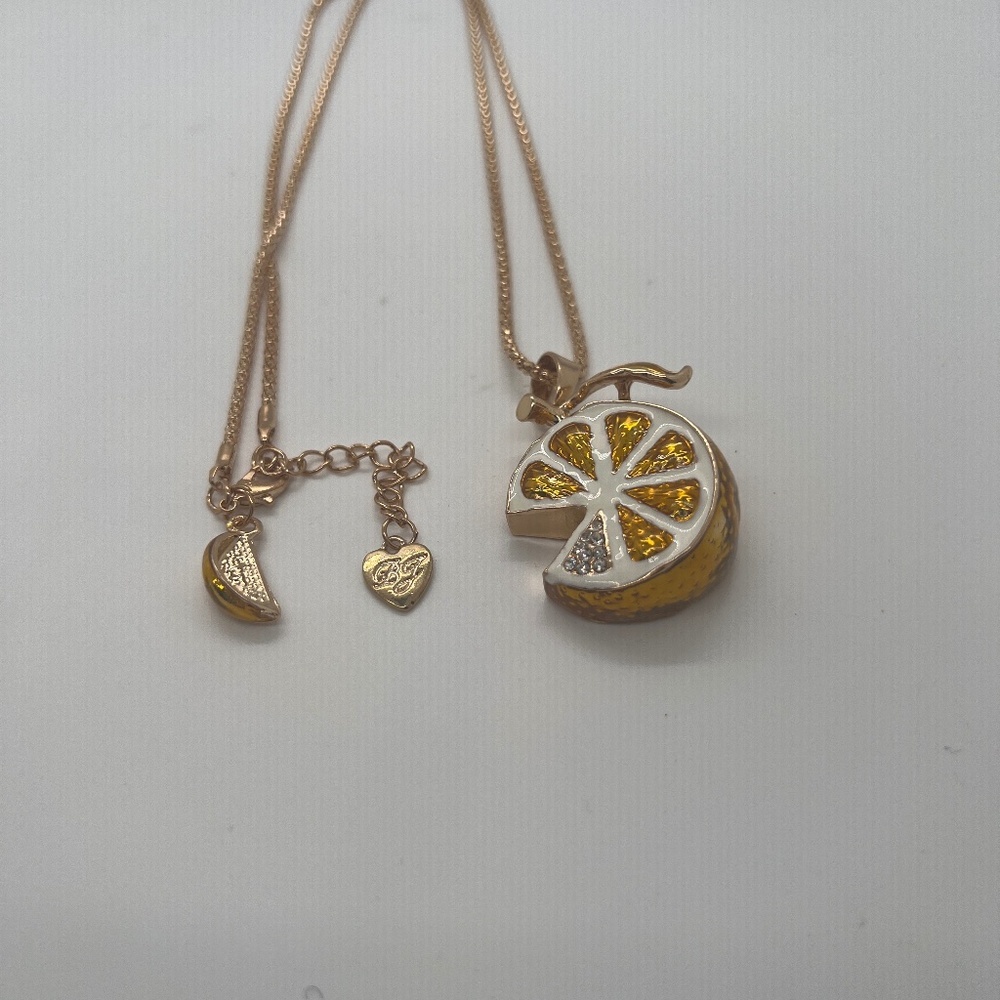 Orange slice necklace Betsey Johnson heart